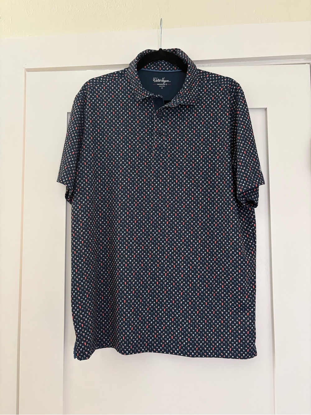 Walter Hagen Navy Cocktail & Volleyball Golf Polo M